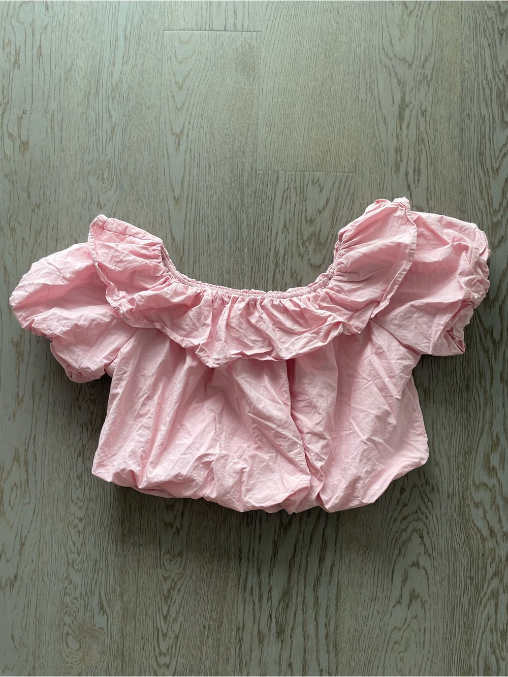 Pink Ruffled Off-Shoulder Women's Top